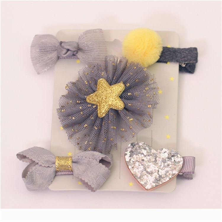 Baby Hair Clips 5pcs Bow Accessories